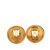 Hermès Gold Plated Pegasus Round Clip on Earrings Secondhand
