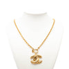 Chanel CC Gold Plated Quilted Pendant Necklace Secondhand