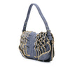 Secondhand Fendi Embroidered Denim F is Fendi Kan I Baguette