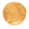 Chanel CC Gold Plated Sunburst Round Pin Brooch Secondhand