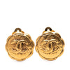Secondhand Chanel CC Gold Plated Round Clip on Earrings