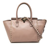 Valentino Small Leather Rockstud Trapeze Satchel Secondhand
