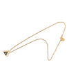 Dior Gold Plated Enamel Strass Triangle Logo Necklace Secondhand