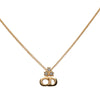 Dior Gold Plated Strass CD Logo Pendant Necklace Secondhand
