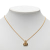 Dior Gold Plated Strass CD Logo Pendant Necklace Secondhand