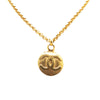 Chanel CC Gold Plated Circle Pendant Necklace Secondhand