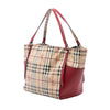 Burberry Small Leather Trimmed Haymarket Check Coated Canvas Canterbury Tote Secondhand