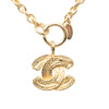 Chanel CC Gold Plated Quilted Pendant Necklace Secondhand