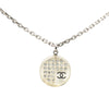 Chanel CC Silver Plated Resin Rhinestone Pendant Necklace Secondhand