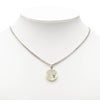 Chanel CC Silver Plated Resin Rhinestone Pendant Necklace Secondhand