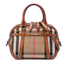 Burberry Small Leather Trimmed House Check Canvas Bridle Orchard Satchel Secondhand