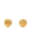 Chanel CC Gold Plated Round Clip on Earrings Secondhand