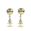 Chanel CC Gold Plated Swing Push Back Earrings Secondhand