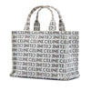 Celine Small All Over Logo Print Canvas Cuir Triomphe Cabas Thais Satchel Secondhand
