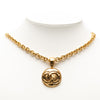 Chanel CC Gold Plated Round Pendant Necklace Secondhand