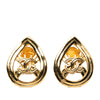 Chanel Gold Plated CC Teardrop Clip On Earrings Secondhand