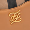 Fendi Calfskin Vitello King Nubuck Pequin Karligraphy Pocket Shoulder Bag Secondhand