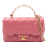 Chanel Quilted Lambskin Metal Top Handle Flap Secondhand