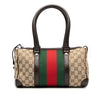 Gucci GG Canvas Web Boston Bag Secondhand