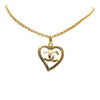 Chanel Gold Plated CC Heart Pendant Necklace Secondhand