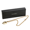 Chanel Gold Plated CC Heart Pendant Necklace Secondhand