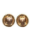 Secondhand Chanel Gold Plated CC Round Clip on Earrings