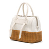 Miu Miu Wicker Trimmed Leather Top Handle Bag Secondhand