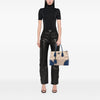 Prada Large Canapa and Saffiano Double Satchel Secondhand