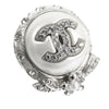 Chanel CC Silver Plated Crystal and Faux Pearl Push Back Earrings Secondhand