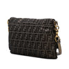 Fendi Large Zucca Canvas Glitter Mia Flap Shoulder Bag Secondhand