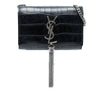 Saint Laurent Small Croc Embossed Leather Monogram Kate Tassel Crossbody Secondhand