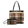Burberry Plaid Tweed Tote Secondhand