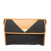 Saint Laurent Leather Trimmed Coated Canvas Clutch Secondhand
