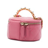Chanel Mini CC Quilted Lambskin Pearl Top Handle Vanity Case with Chain Secondhand