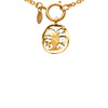 Chanel Gold Plated Logo Round Pendant Necklace Secondhand