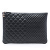 Chanel Large Bi Quilted Lambskin O Case Clutch Secondhand