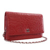 Chanel CC Embossed Lambskin Camellia Wallet On Chain Secondhand