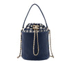Chanel Medium CC Calfskin and Tweed Drawstring Bucket Bag Secondhand