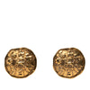Chanel Gold Plated Logo and Lion Clip On Earrings Secondhand