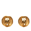 Chanel Gold Plated Logo and Lion Clip On Earrings Secondhand