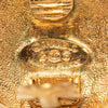 Chanel Gold Plated Logo and Lion Clip On Earrings Secondhand
