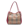 Burberry Small Haymarket Check Coated Canvas and Calfskin Canterbury Tote Secondhand