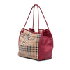 Burberry Small Haymarket Check Coated Canvas and Calfskin Canterbury Tote Secondhand