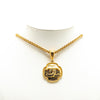 Chanel Gold Plated CC Medallion Clover Pendant Necklace Secondhand