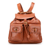 Gucci Leather Bamboo Drawstring Backpack Secondhand
