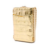 Chanel Paris New York CC Croc Embossed Metallic Calfskin Box Minaudiere Bag Secondhand