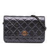 Chanel Quilted Iridescent Lambskin Tartan Button Wallet On Chain Secondhand