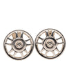 Chanel CC Silver Plated Wheel Clip On Earrings Secondhand