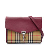 Burberry Small Leather and House Check Canvas Derby Macken Crossbody Secondhand