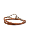 Hermès Leather and Palladium Plated Jumbo Hook Double Tour Bracelet Secondhand